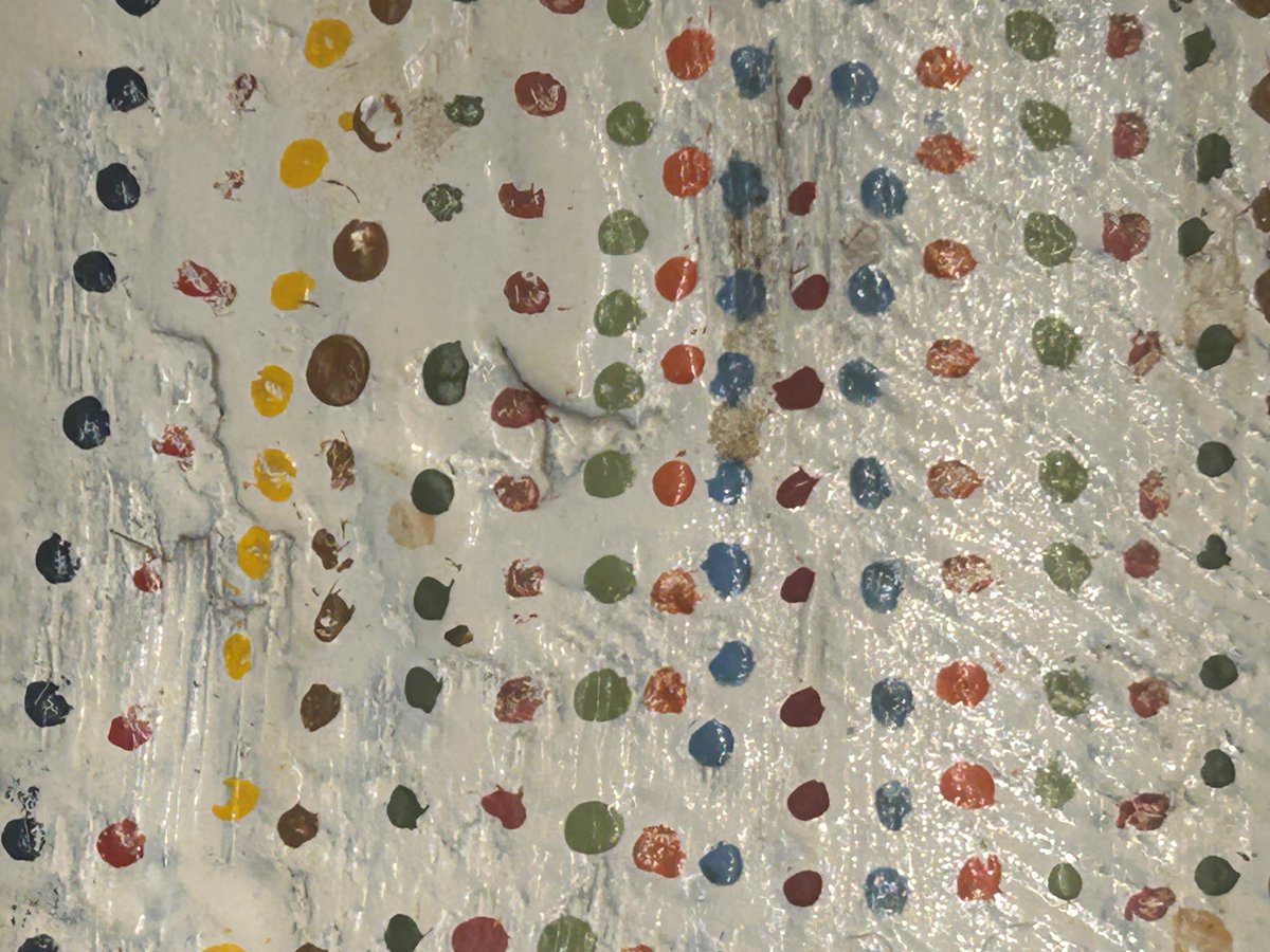 NCmuseumhistory's tweet image. #WhatIsIt?! Have you seen these colorful dots in our “Story of North Carolina” exhibit? What do you think they are? Take a guess, then check back this afternoon when we reveal the artifact and its history!