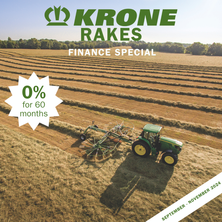 Looking to save on rakes? Finance a KRONE Rake at 0% for 60 months! This offer lasts until November 30th, so don’t wait!