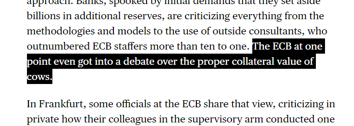 Ok so according to Bloomberg the ECB doesn't believe the cow valuations....maybe the cow securitisation is required, to provide a market-based benchmark. Maybe the cow regulatory treatment has shifted