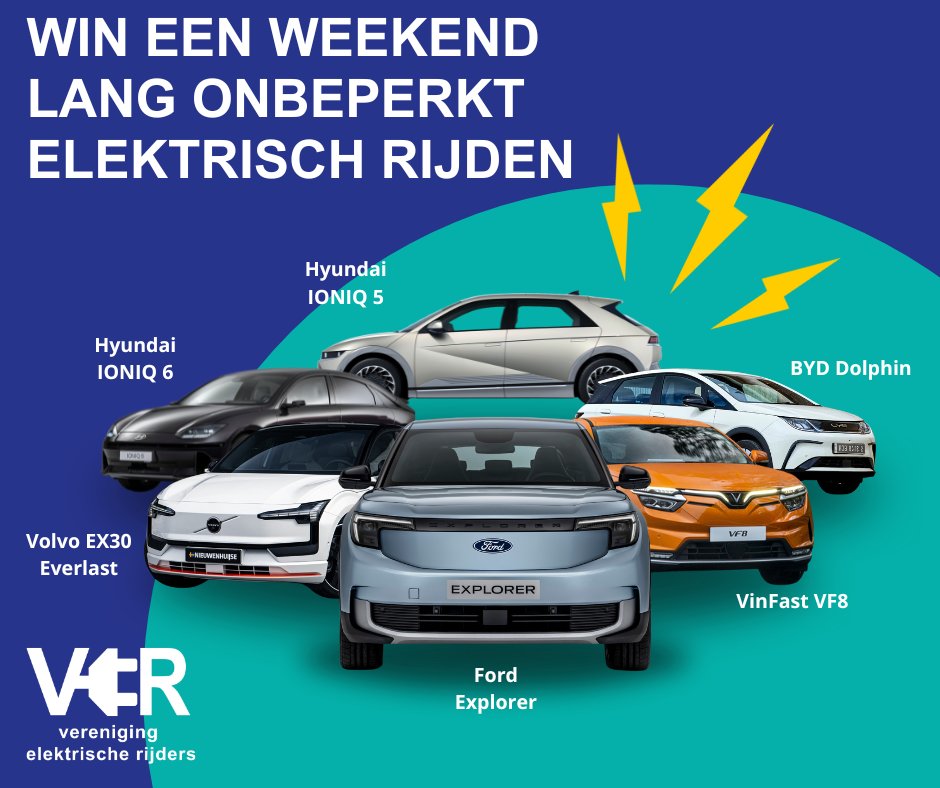 🚗 Wil je eens rustig en uitgebreid kennismaken met elektrisch rijden? Kom naar Elektrisch Rijden Zwolle, scan de QR-codes op deelnemende auto's en maak kans op een weekend lang onbeperkt elektrisch rijden. Meer info: evrijders.nl/agenda/elektri…

#evrijders #zwolle