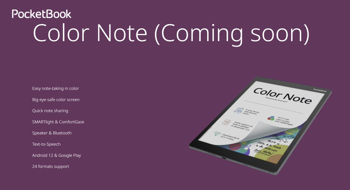 E-Ink new product: PocketBook The new Color Note electronic notebook is launched, specially designed for digital writing and reading
ereaderpro.co.uk/en/blogs/news/…