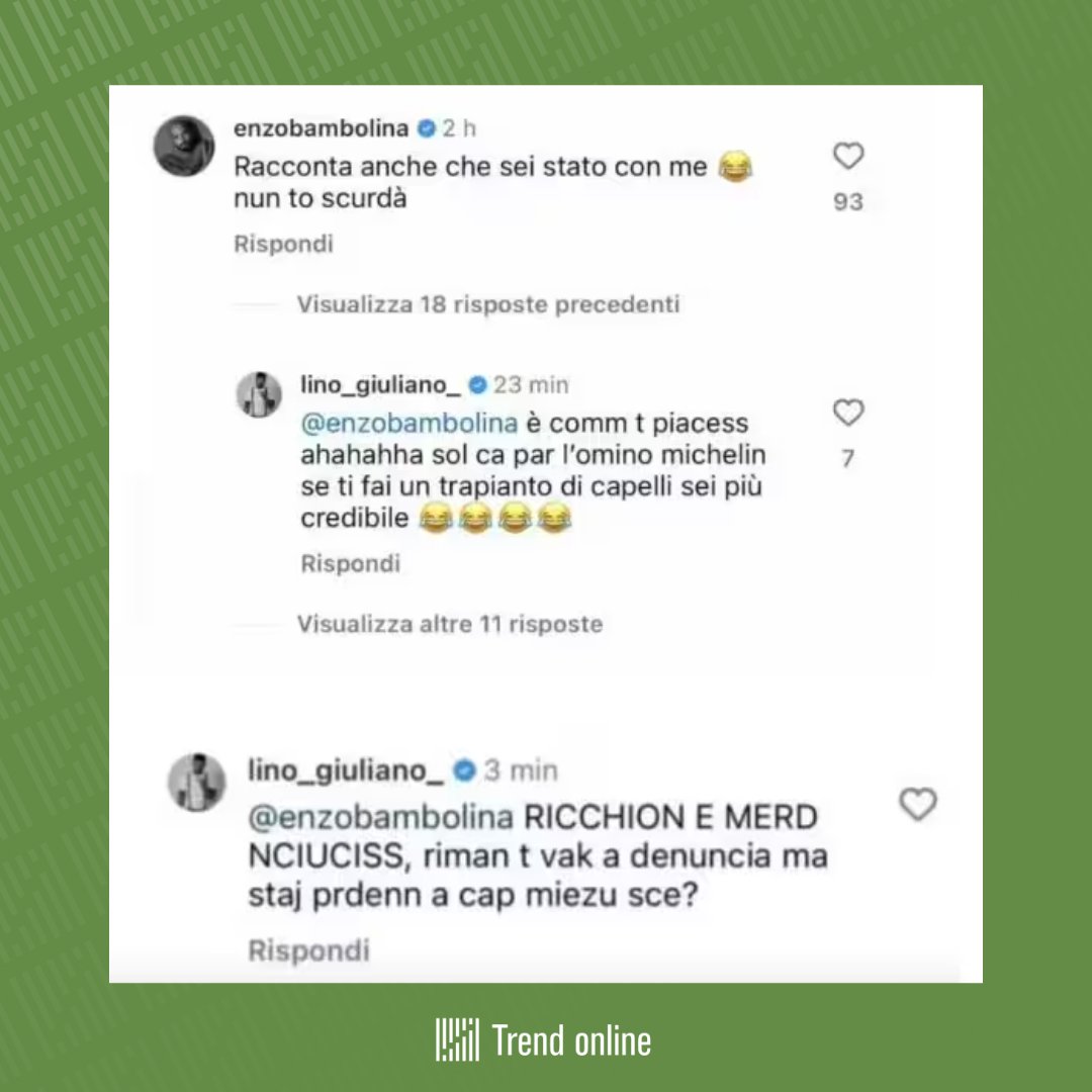 Lino Giuliano squalificato dal Grande Fratello!🫢
Mediaset ha deciso di escludere il parrucchiere napoletano dopo un commento omofobo rivolto a Enzo Bambolina. 🏳️‍🌈
❓Voi cosa ne pensate? È giusto squalificarlo? Fateci sapere nei commenti!

#GrandeFratello #LinoGiuliano #tv