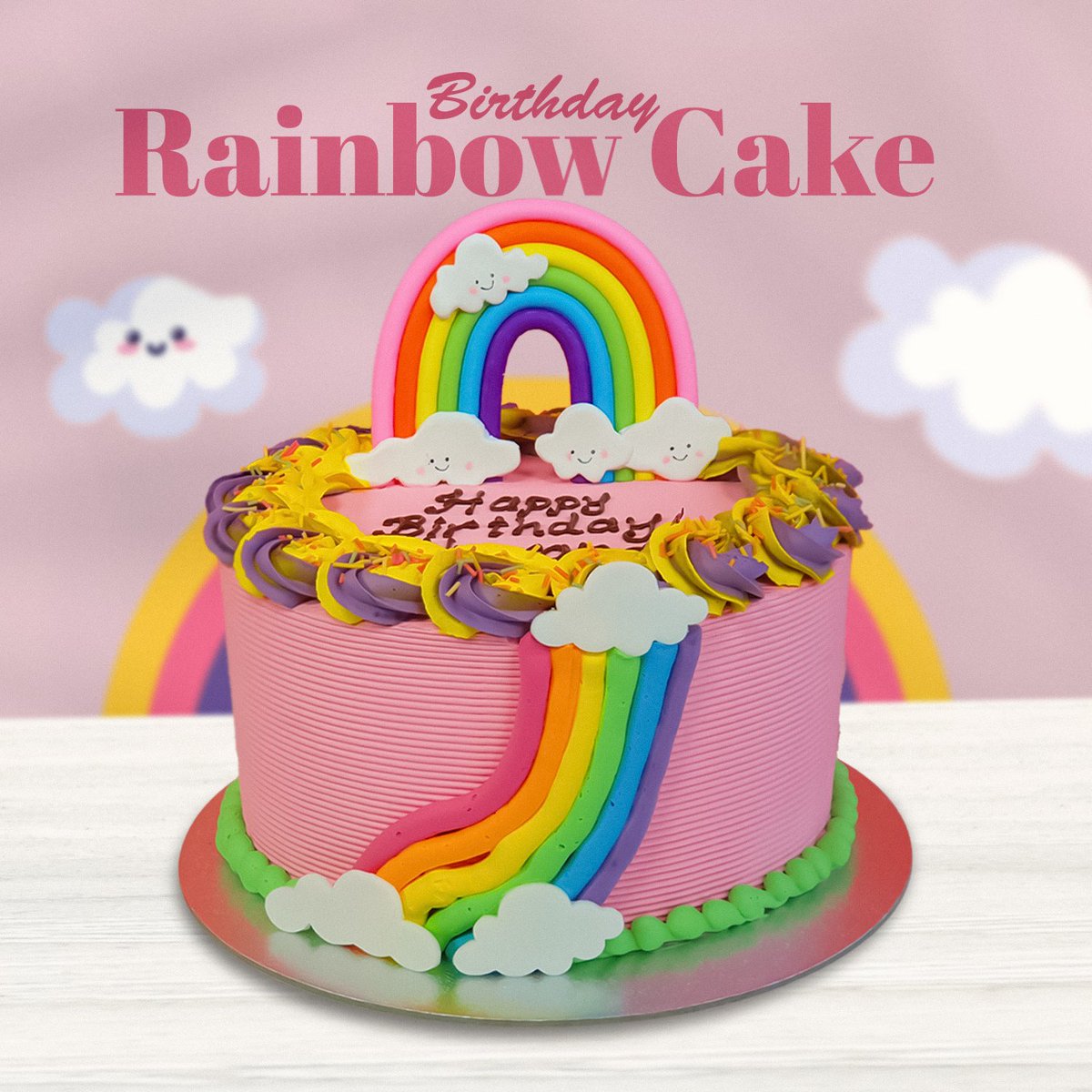 Rainbow Birthday Cake – A Sweet Celebration! Celebrate in style with our colorful Rainbow Cake! Perfect for birthdays, this fluffy, creamy cake will make your day extra special. #RainbowCake #BirthdayCake #CakeInn