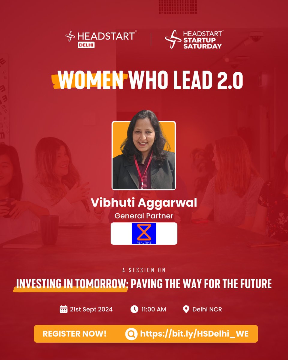 Meet our inspiring speaker Dr Vibhuti Aggarwal - General Partner at <a href="/realtime/">Realtime</a>. She is joining us in our 2nd edition of Women Who Lead 2.0 at Collative, New delhi. 

Don't miss the opportunity to connect with some of the best people.

Register now! bit.ly/HSDelhi_WE