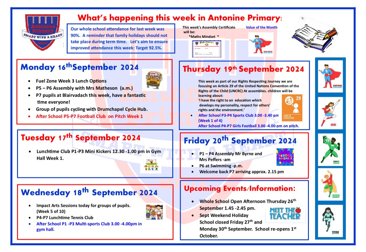 AntoninePrimary's tweet photo. Weekly diary emailed to all families today. #Keepingyouposted https://t.co/eCVPwtL6xY