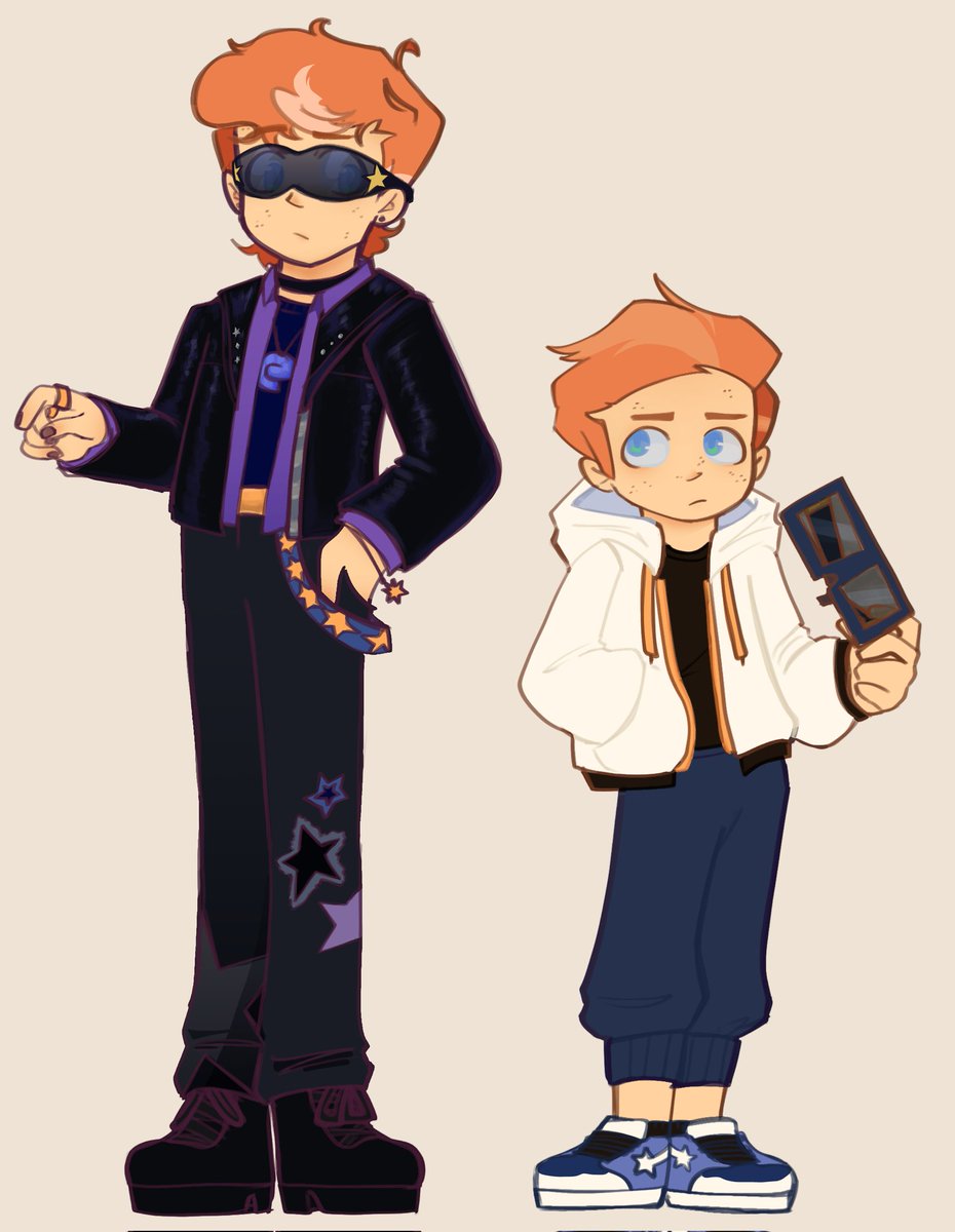 crennifer's tweet photo. twitter might crop this weirdly but yea, (older) teen devzel with origs for scale
(+ a dev alt because he dosnt wanna wear white when its not strictly business)
[#FairlyOddParentsANewWish #fopfanart #FOPANW] https://t.co/3W7mhjhcIR