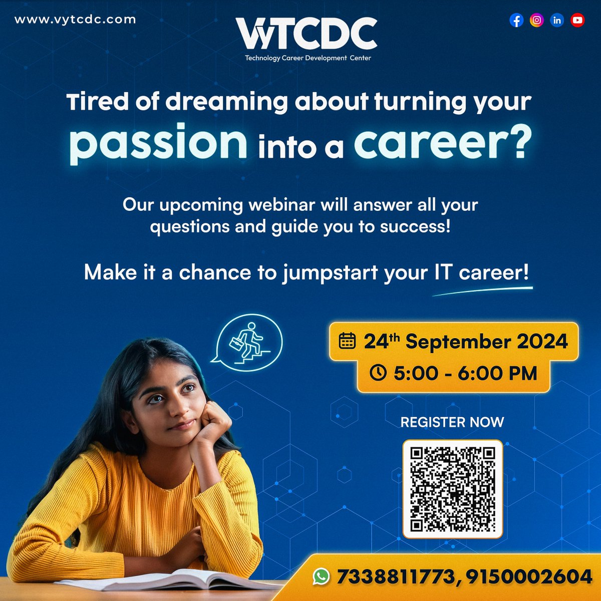 vytcdc's tweet image. Dreaming of an IT career? Join our webinar for key insights! Don’t miss out—get the answers to launch your career. 

Register: vytcdc.com/events/offer-l…
Call: 7338811773 | Email: careers@vytcdc.com

#vytcdc #ITCareer #TechWebinar #CareerGrowth #DreamBig