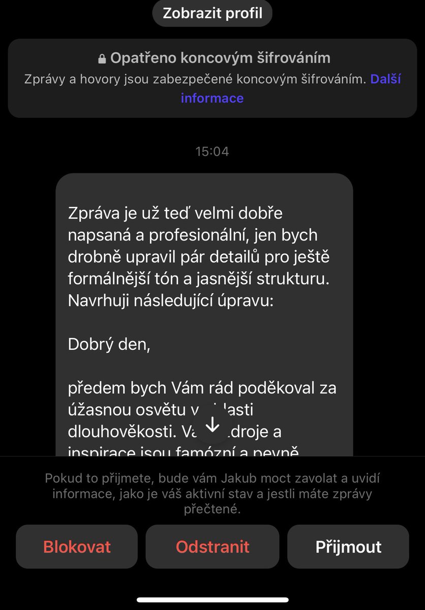 Milosval1's tweet image. Když už někomu píšete a používáte ChatGPT, nezapomeňte smazat úvodní instrukce. 🥲

Nevypadá to moc profesionálně.

#freetip