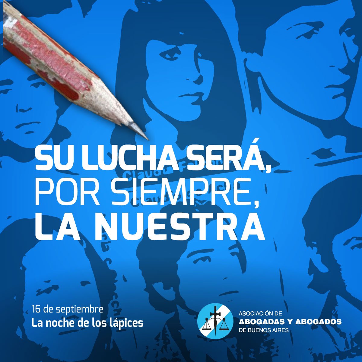 16 de Septiembre. 
La noche de los lápices.
Recordamos con solemnidad a los estudiantes víctimas de la represión durante la dictadura argentina. Su valentía y lucha por la justicia y los derechos humanos continúan inspirándonos en la defensa de la libertad y la memoria histórica.