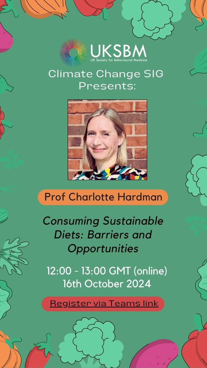 Dr Nia Coupe (@nwcoupe) on Twitter photo One month until our second UKSBM Climate Change SIG webinar 🌍 Next month we have the brilliant <a href="/CharlotteHardm3/">Prof Charlotte Hardman</a> discussing her work around sustainable diets. All welcome! Register here to join: tinyurl.com/4cchby97 Please share <a href="/TessDavisPsy/">Dr Tess Davis (she/her)</a> <a href="/UKSBM/">UK Society for Behavioural Medicine</a> One month until our second UKSBM Climate Change SIG webinar 🌍 Next month we have the brilliant <a href="/CharlotteHardm3/">Prof Charlotte Hardman</a> discussing her work around sustainable diets. All welcome! Register here to join: tinyurl.com/4cchby97 Please share <a href="/TessDavisPsy/">Dr Tess Davis (she/her)</a> <a href="/UKSBM/">UK Society for Behavioural Medicine</a>