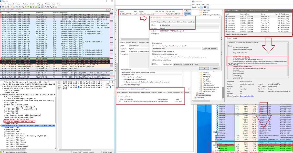 kddx0178318's tweet image. One more sample of #spearphishing gz attachment reaching #Lokibot C2 104.248.205.66:80
DHL Shipment DOC_643040277.gz &amp;gt;DHL Shipment DOC_643040277.exe &amp;gt; PowerShell &amp;gt;  schtasks.exe &amp;gt; yPSkSzOrArThBa.exe  
The new #IOCs below.

Ref: threatfox-api.abuse.ch/ioc/1323367/ @NDA0E