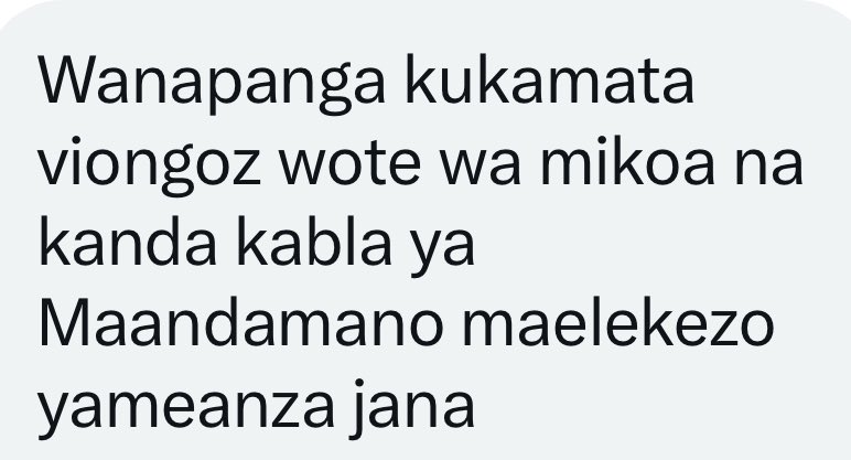MariaSTsehai's tweet photo. Haya @ChademaTz nimewasogezea hii taarifa 👇🏾
@tanpol na kikosi kile cha utekaji wamepewa maelekezo kukamata viongozi wote wa mkoa na kanda
Wanaogopa maandamano
Sasa mnafiki @nchimbie asiwatoe focus 
Muwe makini utekaji wa Khamis Omary ni sehemu ya operesheni hii
@PatricOleSosopi usione ishu imeisha ndo kwanza wameanza
More to follow

Haya #TutaelewanaTu