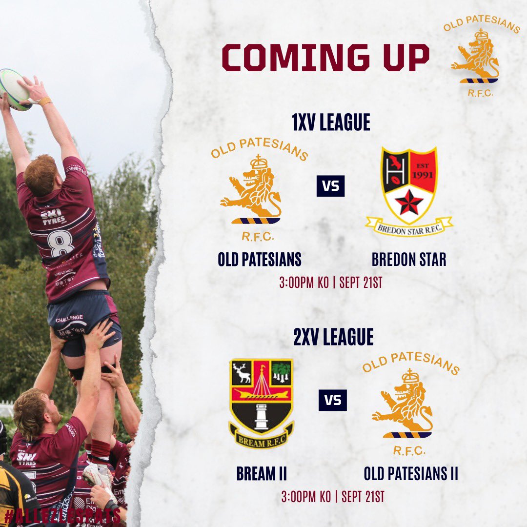 🔜 What’s on this week 🔜 

Eyes out Pats fans, another double game week is on the horizon - see you Saturday!

#allezlespats 
#biggerandbetter