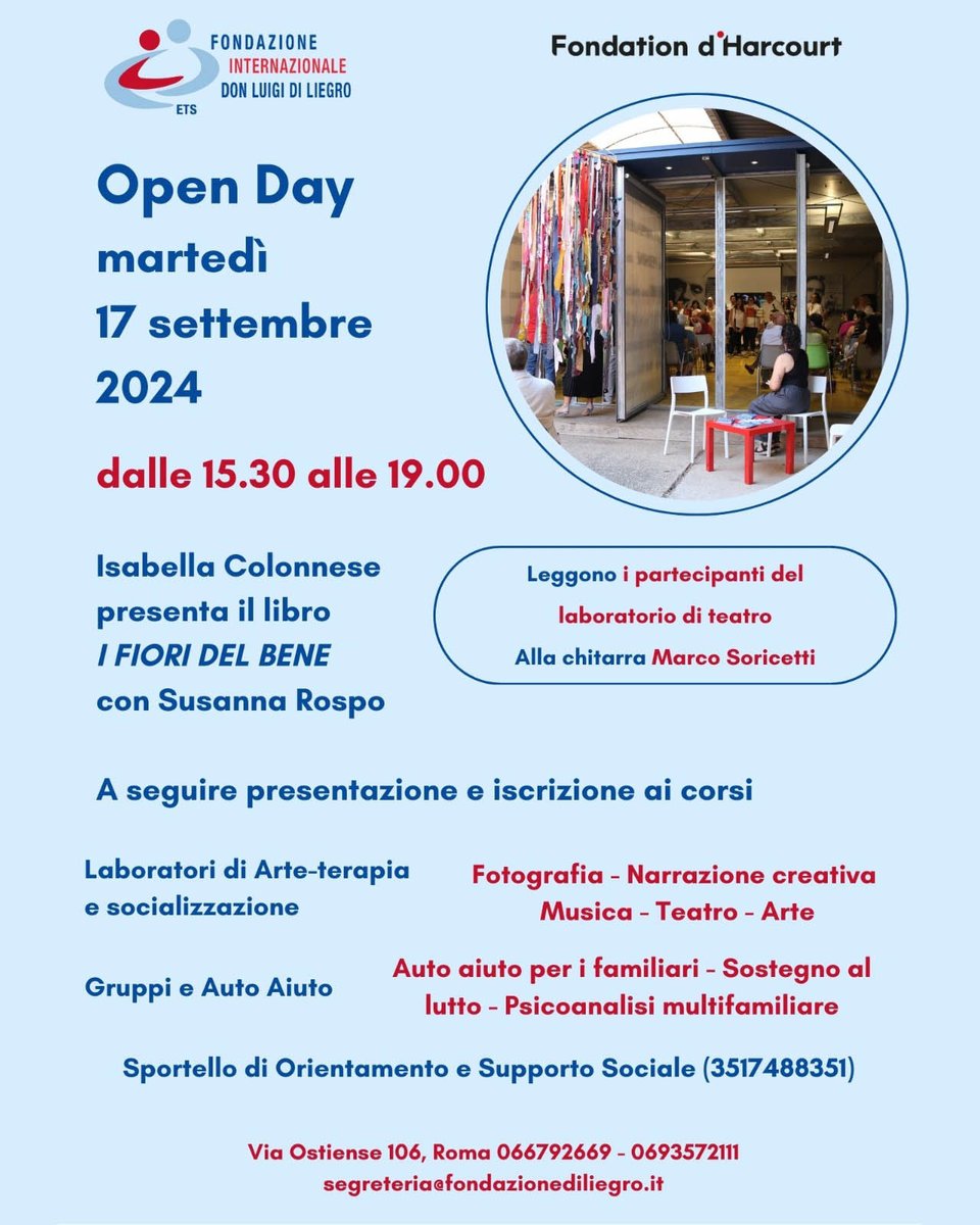 Vi aspettiamo presso la nostra sede di via Ostiense 106 (area Montemartini), Roma.

#eventiroma #salutementale #fondazionediliegro