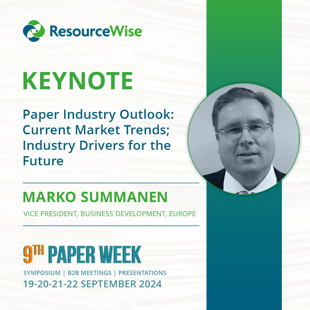 Join Marko Summanen, VP of Business Development, Europe, for his keynote at the 9th Paper Week, Sept 19-22 in Northern Cyprus! Topic: "Paper Industry Outlook: Current Market Trends; Industry Drivers for the Future." Don’t miss out! bit.ly/4eajWdC #PulpandPaper