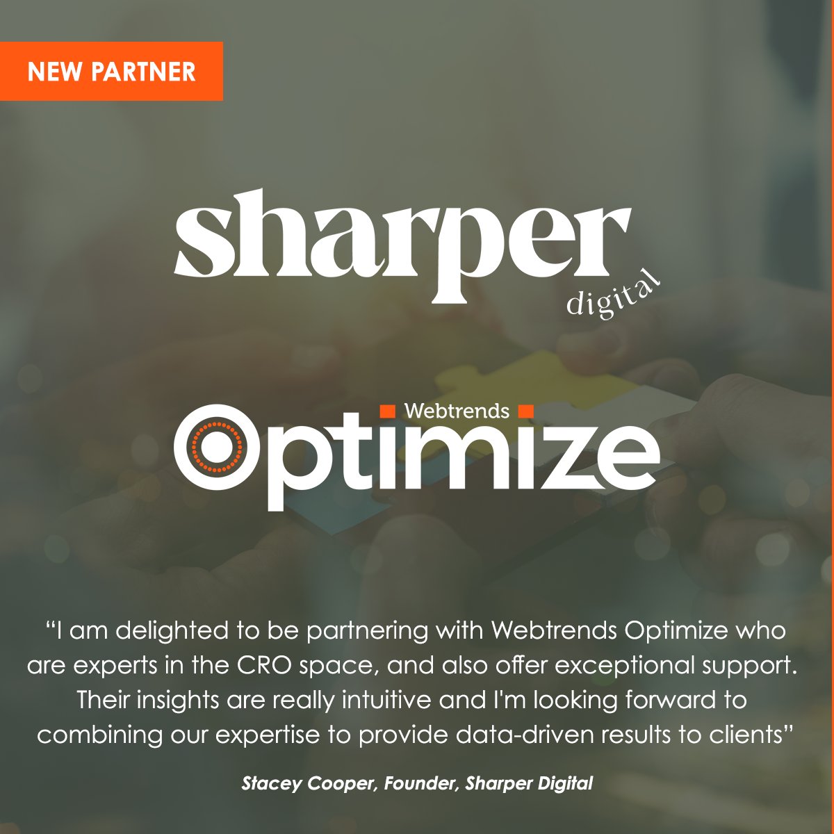 We're excited to be partnering with Sharper Digital, Digital Analytics &amp; GA4 specialists. GA4 is a hot topic and key area of focus for businesses and many of our clients, so we are pleased to be providing them with a high level of support. Learn more👇
webtrends-optimize.com/solutions/part…