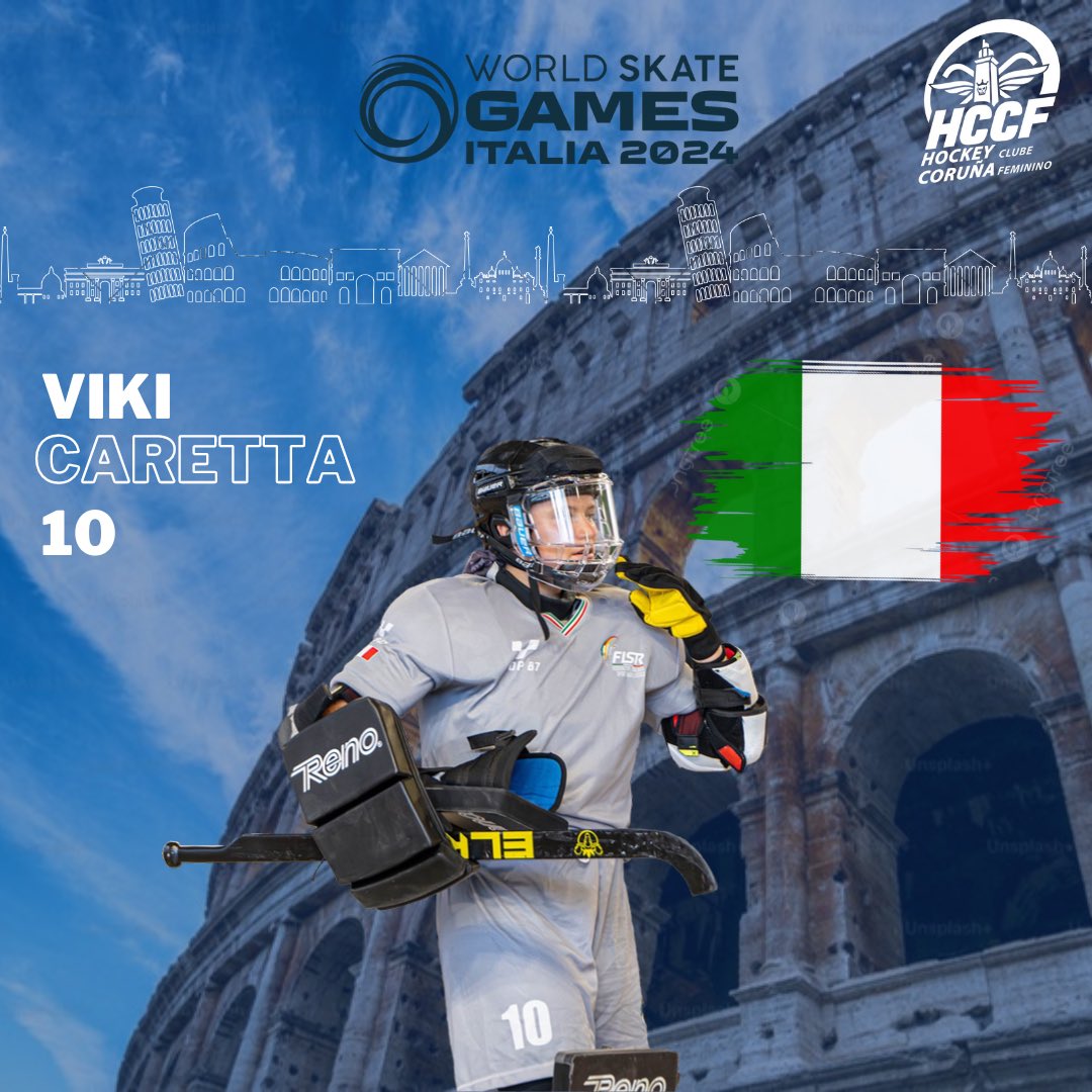 CorunaFeminino's tweet photo. Queremos desexar moita sorte ás nosas 5 internacionais, que dende hoxe están a disputar os #WorldSkateGames en Italia!💙

📸 @Hockey_Catedra https://t.co/bldMJ7BLjb
