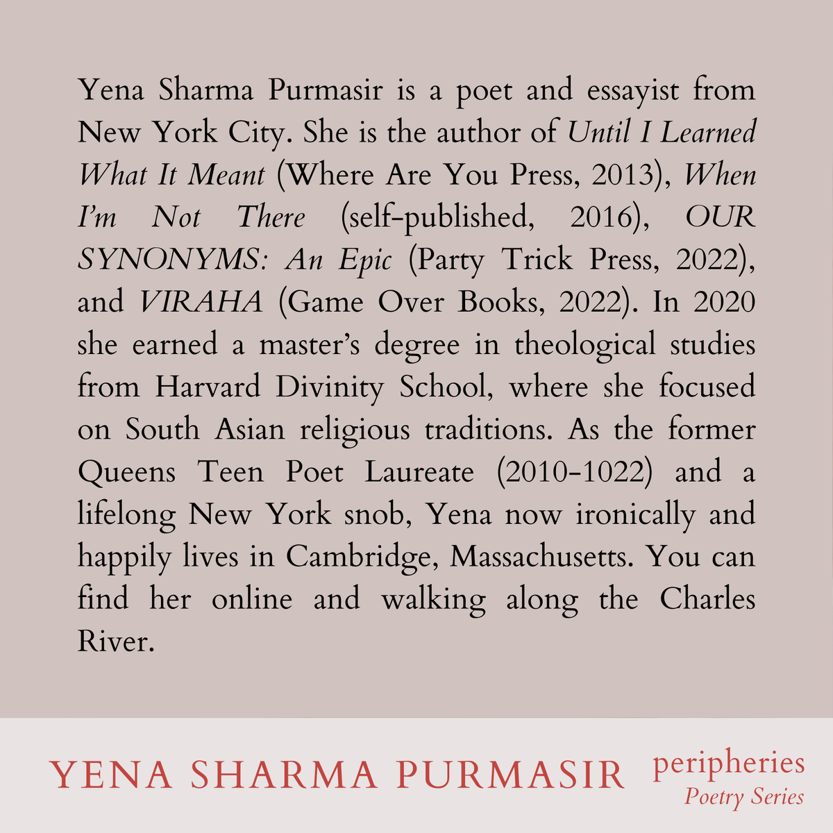 Join us a for a special event on Adrie Kusserow's The Trauma Mantras with two of our own HDS poets, Zia Pollis and Yena Sharma Purmasir, this Thursday 9/19.

6PM, CSWR Common Room. See you there!

register: harvard.az1.qualtrics.com/jfe/form/SV_3L…