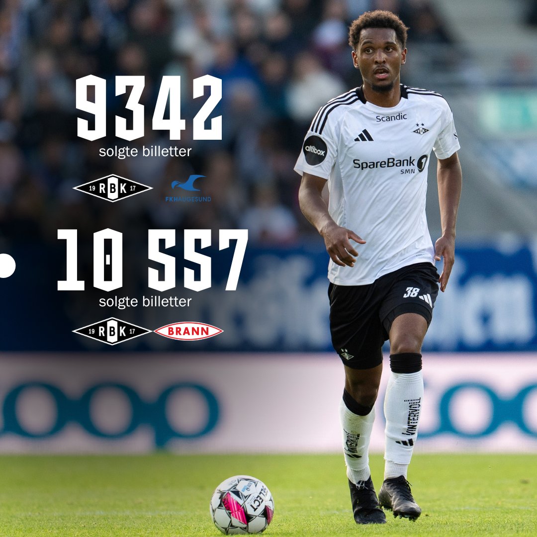 Rosenborg - Brann i oktober nærmer seg allerede 11 000 solgte, men allerede nå på søndag spiller Rosenborg neste hjemmekamp når Haugesund gjester Lerkendal klokken 17:00.

🎟️ rbk.no/billetter