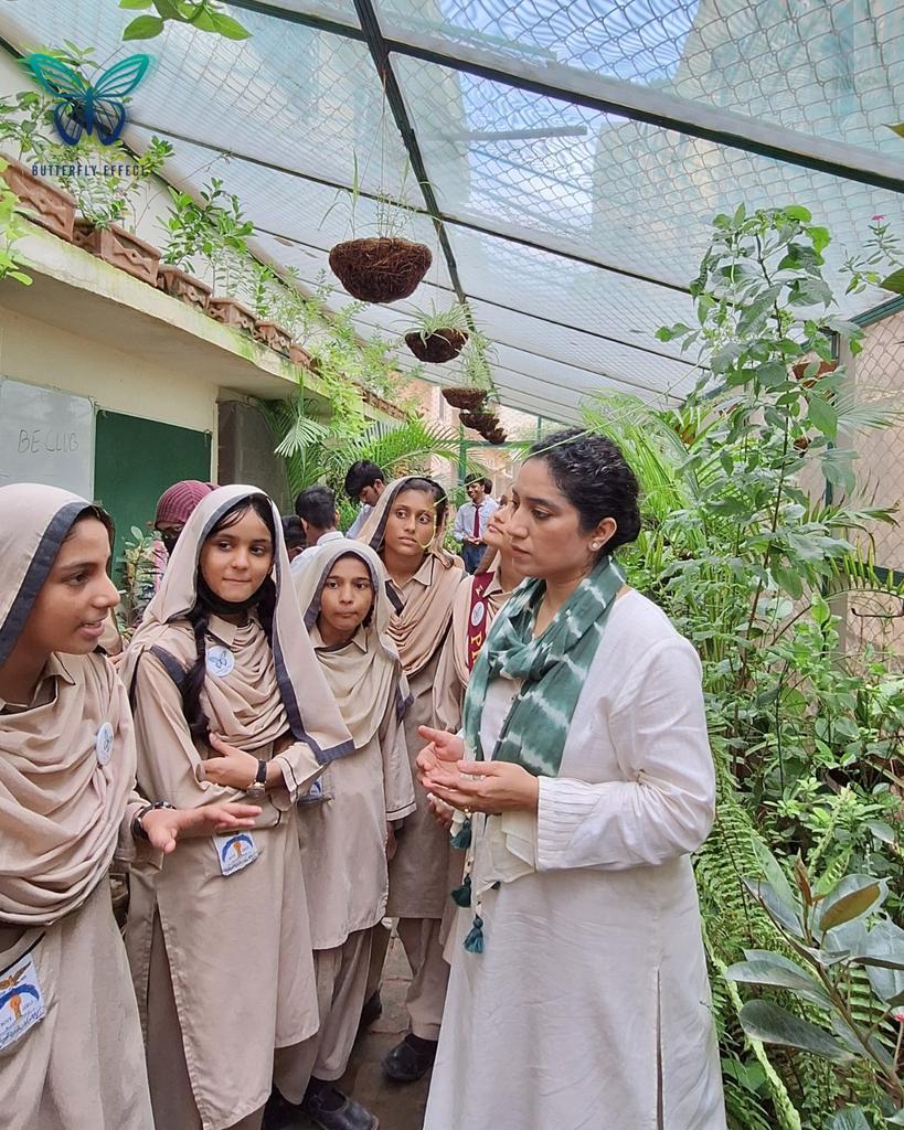 b_e_universe's tweet photo. As we conclude our 6-month Butterfly Effect Program at CMS Karachi, we’re proud to see students take charge of the conservatory. Their leadership will inspire future generations in environmental stewardship &amp; conservation. #ButterflyEffect #StudentLeadership #Sustainability #ERA https://t.co/d0Xe2KmGt6