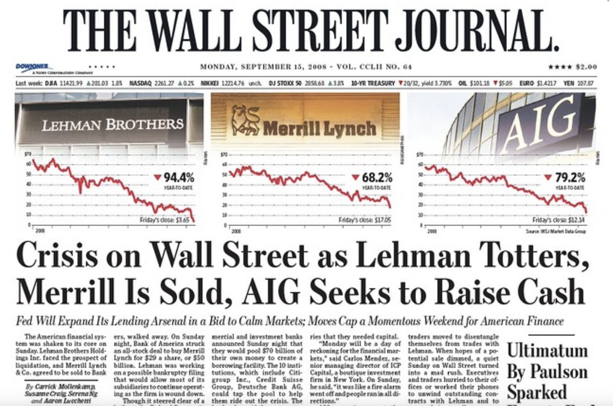 ✨ 16 years ago today, the 2008 Financial Crisis begins. Trillions have been  printed since. This is why we #Bitcoin