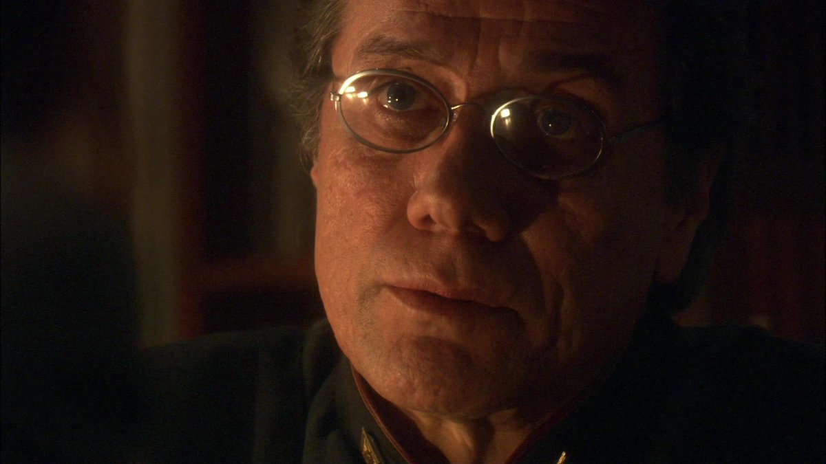 DHPLover's tweet photo. #OTD in 2005:

Bill: “I’ve just come from seeing our Cylon prisoner. She’s offering a possible solution to the problem.”

Laura: “And you’re wondering if you can trust her.”

Bill: “It took everything I have not to put my hands around her throat.”

#BSG #FlightOfThePhoenix https://t.co/QuDScMvDYF