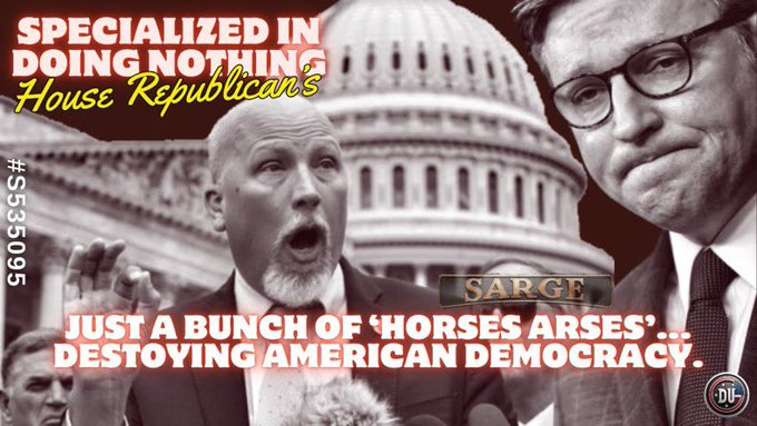 MomsSol's tweet photo. #DemsUnited
#VoteBlueToBringBackSanity
#VoteBlueToSaveAmerica
#VoteHarrisWalzToMoveForward
The 118th Congress has been historical, but not in a good way. Because of the Rs loyalty to one man, they have only passed 34 bills.
They have wasted time and taxpayers dollars for nearly 2 years and have zero credibility on getting anything done.
Republican infighting
Ridiculous bills submitted
The House GOP has devolved so badly it will take decades to repair, if it ever can be.
https://t.co/kyf9e6lYmD
