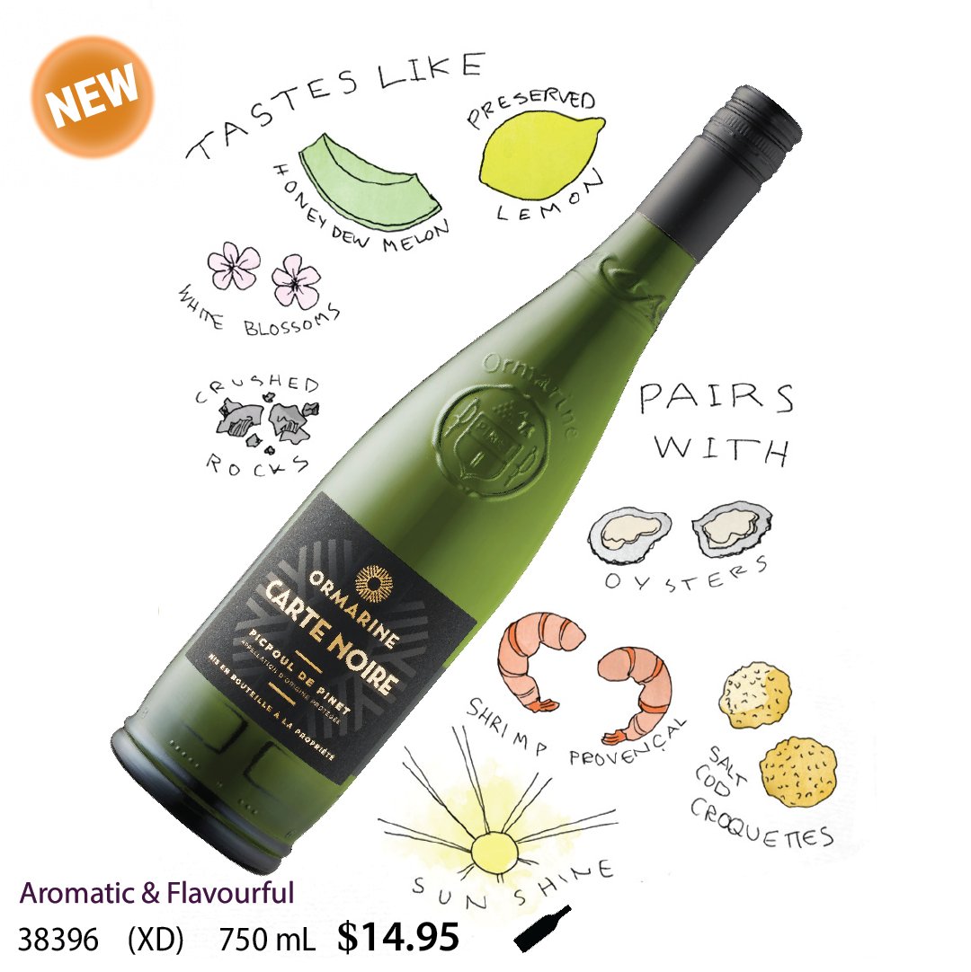 Discover the new Ormarine Carte Noire Picpoul de Pinet 2023, now available at LCBO! This crisp, refreshing white wine is perfect for seafood 😋 🍤 🦐 lovers, with its zesty citrus notes and vibrant acidity. Don't miss the chance to try this fresh release!
#lovewine🍷 #lcbo