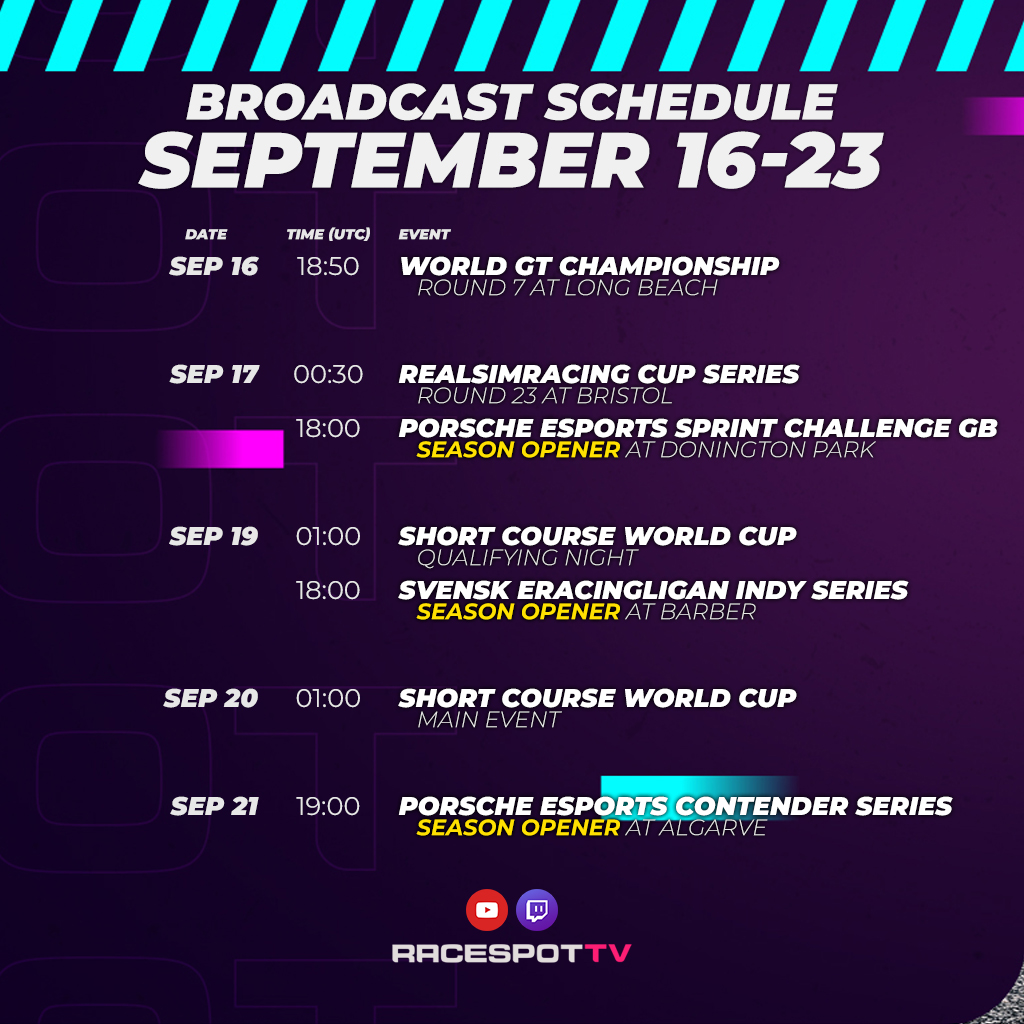 Get ready for an action-packed week! 

🔥 Season openers are here with the Porsche Esports Sprint Challenge GB, Svensk Eracingligan, and the Porsche Contender Series all kicking off! 🏁

Do not miss a second of the excitement—catch all the races LIVE on our channels! 🎮🏎️