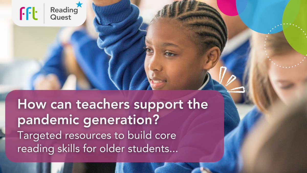 FFTEdu's tweet photo. As the pandemic generation enter #KS3, schools face pressure to regain lost ground 📚

Reading Quest offers age-appropriate resources and easy-to-use lessons to rapidly build reading skills.

Get comprehensive support in one cost-effective subscription: https://t.co/F62J7jkHUK https://t.co/QwFVO1h65M