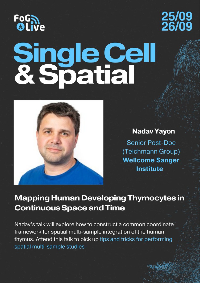 FLGenomics's tweet photo. #singlecell highlight 4 from #foglive is @YayonNadav's talk. Coming form the Teichmann lab, he will be presenting his work on constructing a multi-sample integration of the thymus. Learn tips and tricks for large scale #singlecellatlas work. See more at https://t.co/RLqFGPGgCr https://t.co/XBmsOmTIZv