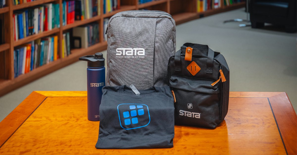 Stata's tweet image. 🚨 September giveaway! 🚨

Win a Back-to-school bundle: backpack, lunchbox, water bottle, and t-shirt! 🎒👕

To enter:
1️⃣ Leave a comment naming your favorite Stata feature and why.
2️⃣ Like this post.
3️⃣ Follow us @Stata.

We'll announce the winner on Wed. 18 Sept. at 10 am CT.