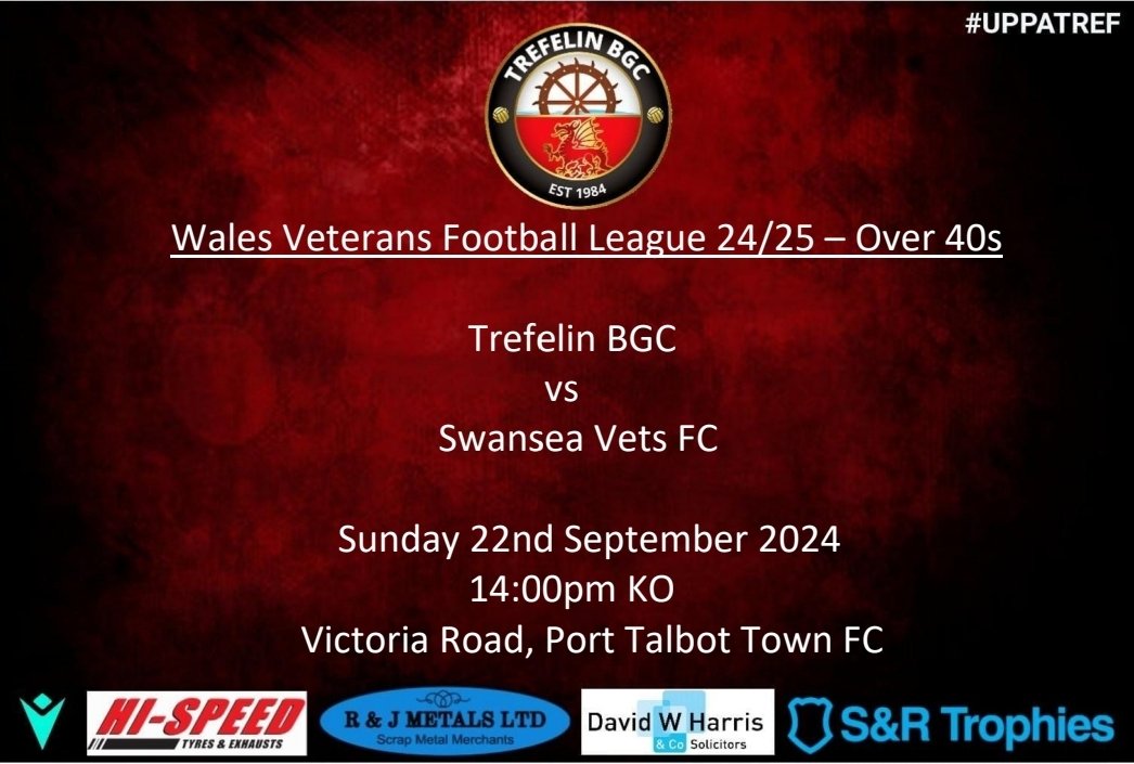 After a great start to the season with a win away from home at Pontyclun we welcome <a href="/SwanseaVets/">Swansea Veterans</a> for our first home game of the league season.

As usual all support is appreciated...see you Sunday! ⚽️⚽️⚽️

<a href="/trefelinbgc/">Trefelin BGC</a> <a href="/YnysHwb/">Hwb@TheYnys</a>