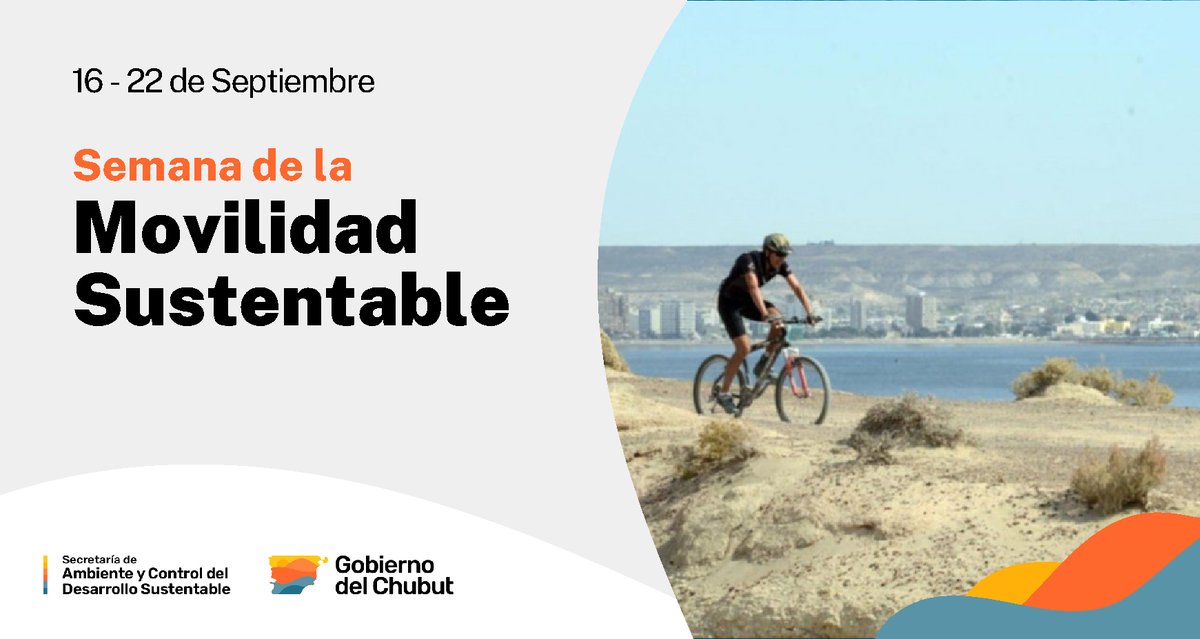 A partir de hoy y hasta el domingo, celebramos la 🚲 "Semana de la Movilidad Sustentable" 🚶, una iniciativa para fomentar medios de transporte mas sostenibles y amigables con el ambiente. 

#MovilidadSustenteble #AmbienteChubut