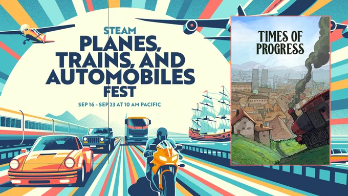 Cover art of Steam's Planes, Trains, and Automobiles Fest featuring Times of Progress capsule image