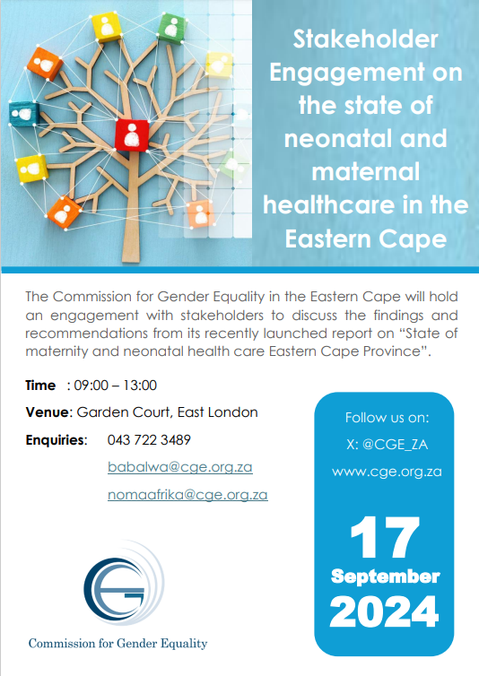 CGE_ZA's tweet photo. Stakeholder Engagement Announcement 📢 You can join into the conversation on the below link:
https://t.co/dL7ghhdUPi
#CGEEasternCape #GenderResearch #GenderEquility https://t.co/Sk2CtalZe7