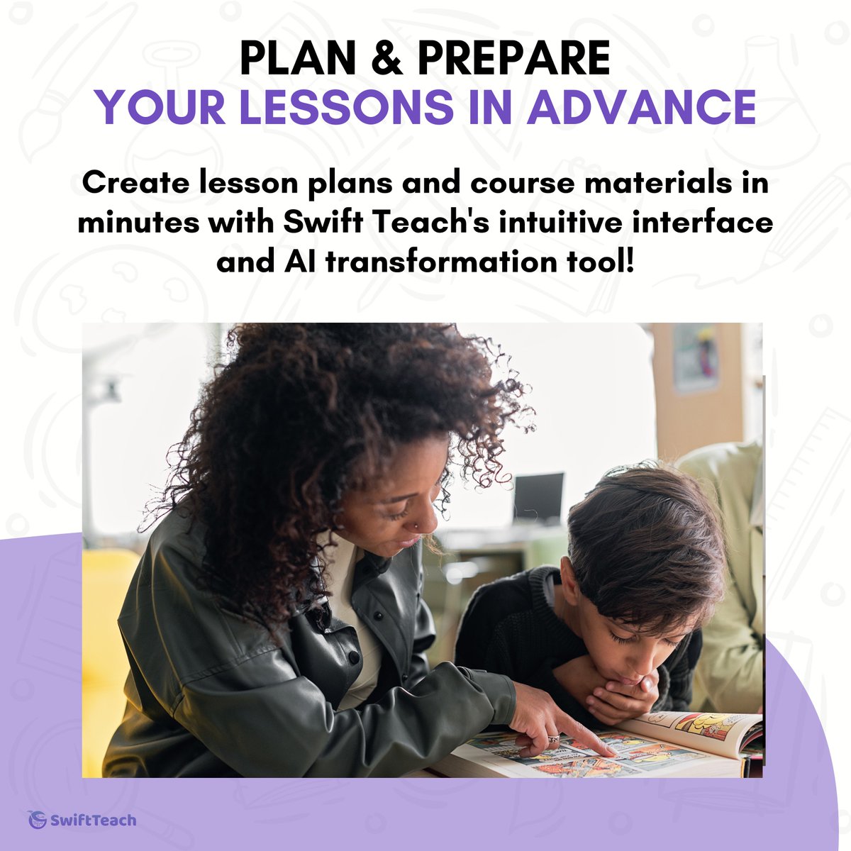 swift_teach's tweet image. Using Swift Teach, you can create lesson plans in MINUTES! ⏰
Save hours and design dynamic lessons that cater to student needs 📚
Give it a try today for free - link in bio! 🔗
#teachertools #teacherhacks #teacherlife #swiftteach