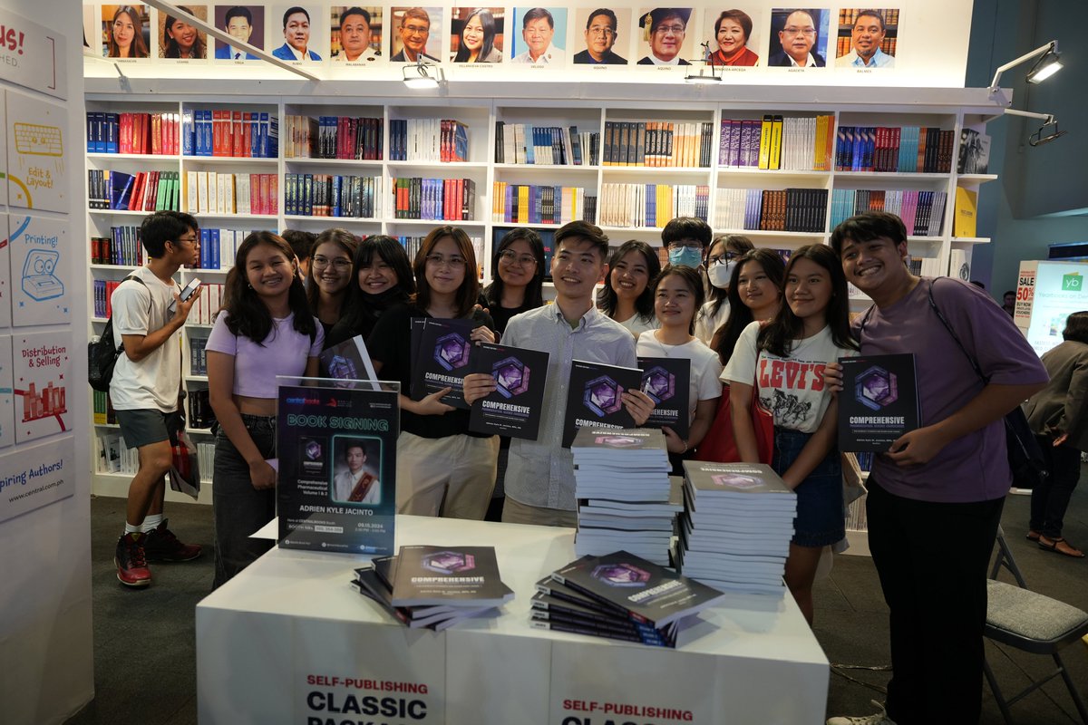 amjacinto1's tweet photo. Finally, the Comprehensive Pharmaceutical Science Coursebook 2nd edition is out! 📚💊

CPSC Vol. 1 - ISBN 978-621-02-2493-1
CPSC Vol. 2 - ISBN 978-621-02-2494-8
NBDB Registration No. (as book author): 6159
Copyrighted under Intellectual Property Office (IPOPHL) and National Library of the Philippines (NLP). Insides preview available on Google books

Book Applicability: Supplement/ Guide for the Pharmacy undergraduate curriculum, Pharmacy Course Audits 1 and 2 (CA), Local Pharmacy boards (PhLE), and State board exam for Pharmacists (KAPS/ OPRA, PEBC, DHA, DOH, MOHAP, FPGEE, and NAPLEX).

To all the participants (especially to my pharmacy students from UST-FoP), thank you so much po for attending my book signing event at the recently concluded Manila International Book Fair 2024! This event would not be possible without your utmost support.

To Ma'am Rachel and Ma'am Jackie of CentralBooks Publish On Demand, I am beyond grateful and blessed to have been guided by you both on my book publishing journey. Thank you so much po for your patience and guidance in me despite my countless manuscript revisions. And to Ms. Destura, thank you for patiently dedicating your time and effort to attend to all of my book cover design requests since the conceptualization of CPSC first edition. I will never forget our moment of buying a stock photo online just to be sure we'll not bypass any copyright issues. 😅 I am hoping for more collaborations with you in the future. May God bless you always 💕

For those who are interested, you may grab your copy now through the following channels: 🛒🛍
- Central Books Main store (Located on 927 Phoenix Bldg, Quezon Ave., Quezon City)
- Shopee website (https://t.co/AZum5ke2MJ)
- You may also reach out to me using my social media accounts and email addresses (amjacinto1@alum.up.edu.ph,  valledix.0884@gmail.com)

Thank you so much po! ✨️💕

#CPSCBook #CentralBooks #PublishOnDemand #NBDB