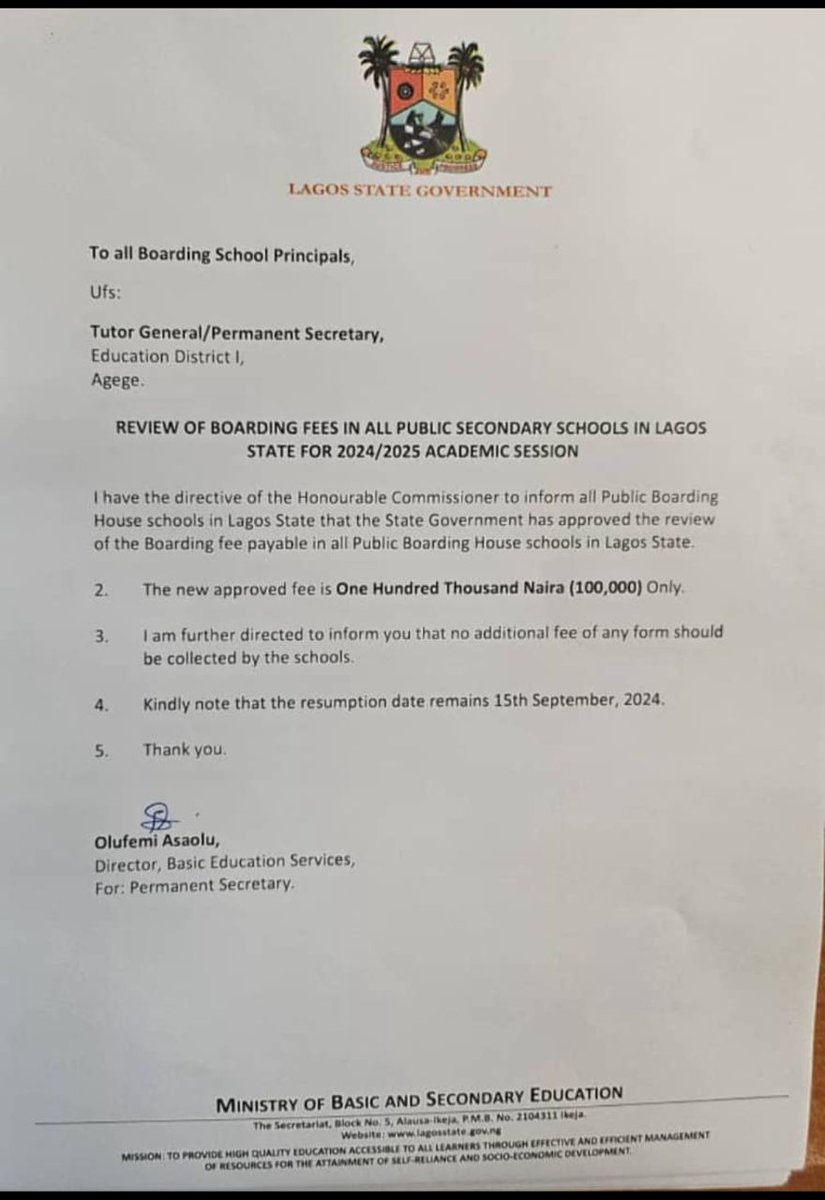 Lagos State has been a state others look forward to because of its excellence. Quality Education should still be affordable and accessible.
#No2IncreamentinBoardingFees
#ReversalofBoardingfeeinLagos
#SaveLagosPBSchools 
<a href="/ActionAidNG/">ActionAid Nigeria</a> <a href="/ActivistaNG/">ActivistaNigeria</a> <a href="/ACTIVISTAFCT/">ACTIVISTAFCT</a> <a href="/activistalafia/">ActivistaNasarawaState</a>