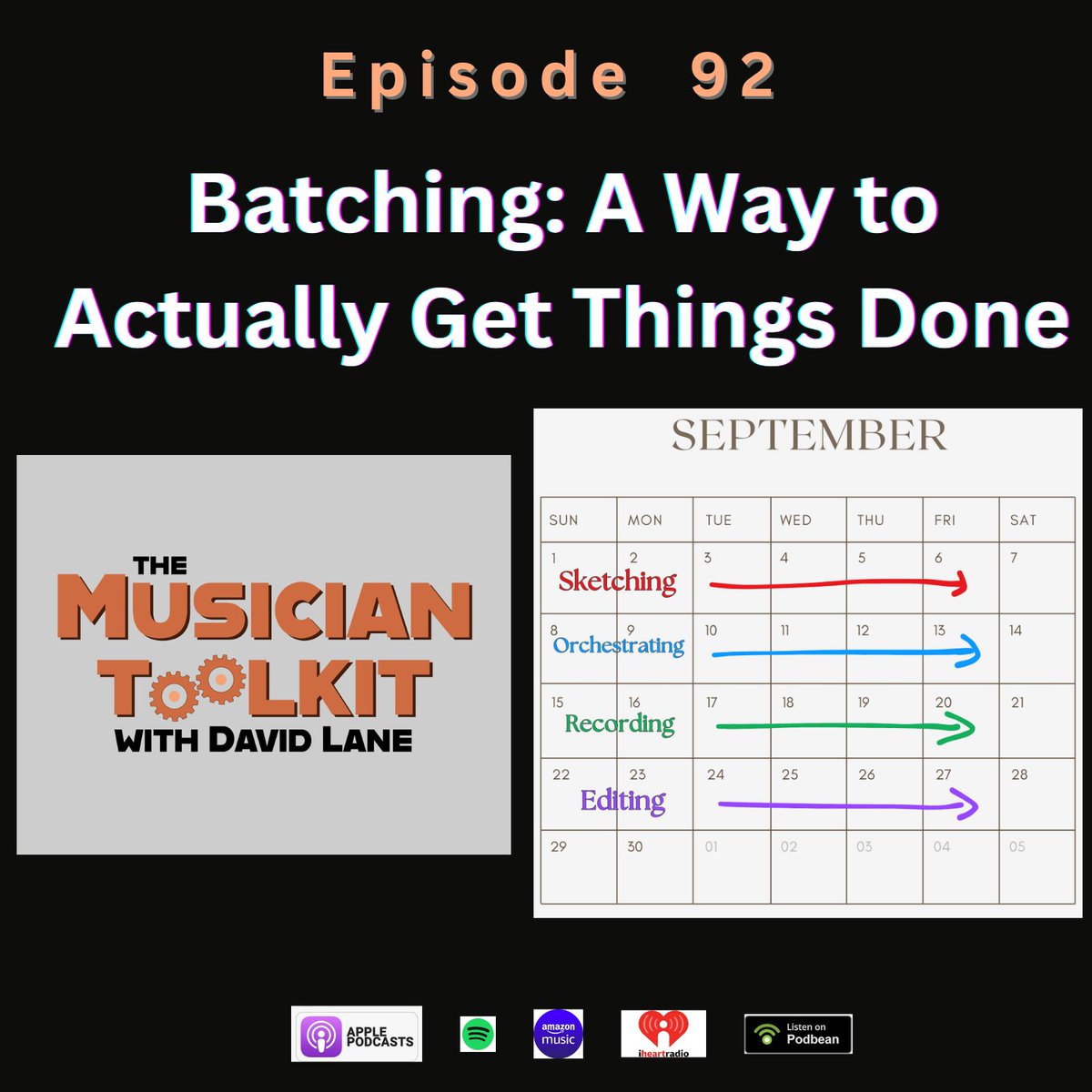 There's a method to getting things done that actually works!  I know because I've had a very productive 2024 largely thanks to this method.  In this episode, I explain how batching works and how you can use it for practicing, composing routine, and more.
davidlanemusic.com/toolkit/episod…