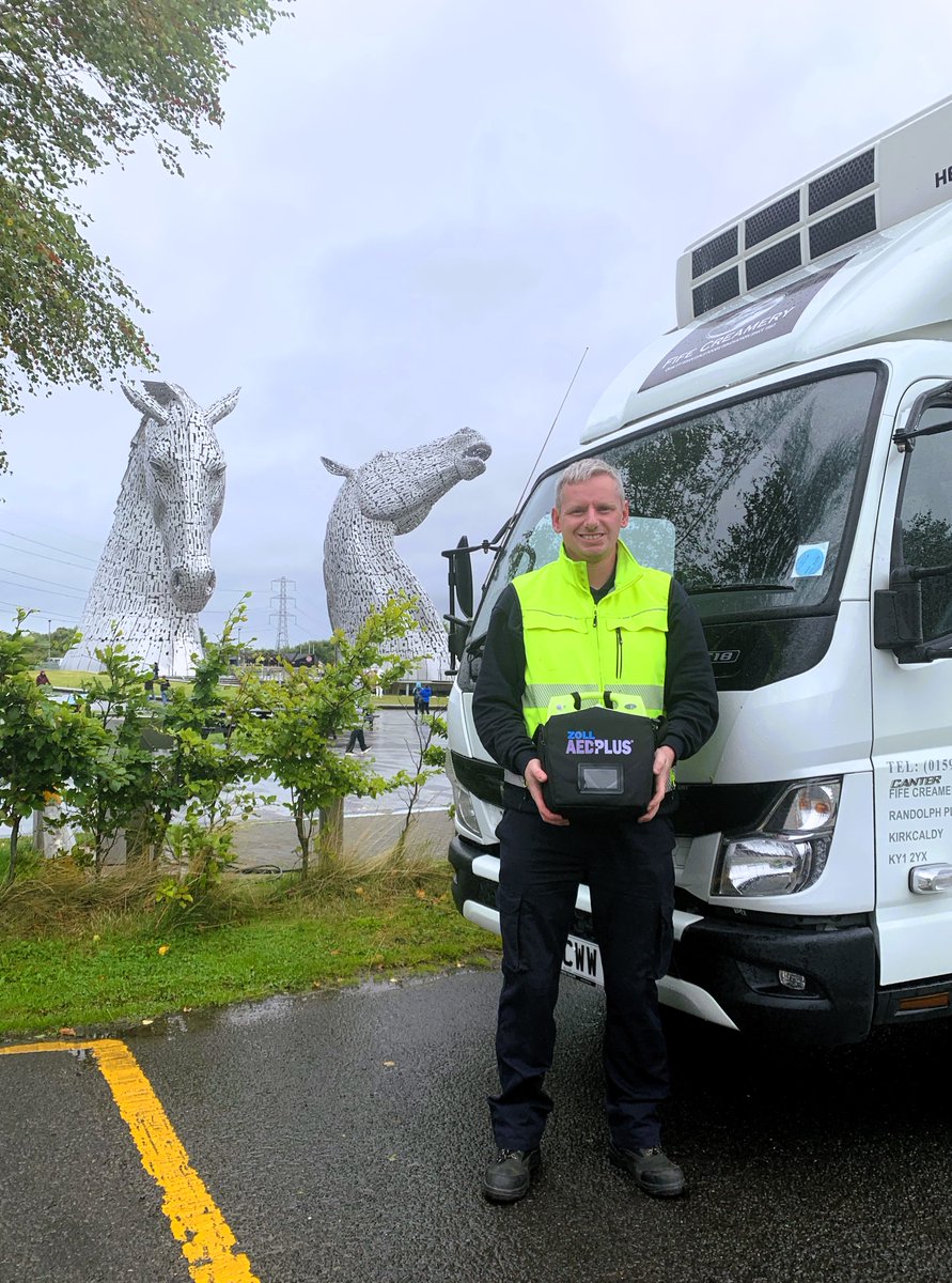 So here's Lewis again, this time at the Kelpies near Falkirk to remind you we have equipped our fleet of 43 delivery trucks with AEDs, with signs on our cab doors that lets the general public across Scotland know there is an AED onboard. 
chss.org.uk
#wholsaleheroes