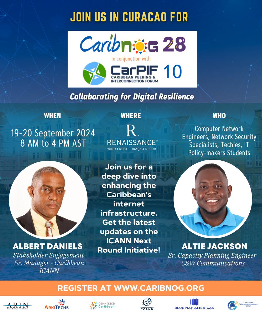 We’re just days away from CaribNOG 28 and CarPIF 10! With a packed agenda full of engaging topics, now is the time to secure your spot and be part of the conversation. Register now: caribnog.org/register