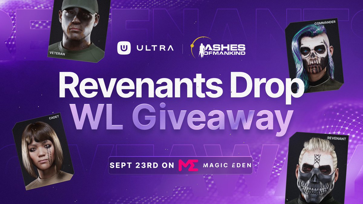 Ultra_io's tweet image. Start the week off right! We’re giving away 10 WL spots for the Ashes of Mankind Revenants Drop on @MagicEden! 🚀

To enter, simply:

👉  Follow @ultra_io &amp;amp; @ashesofmankind_
👉  Tag 2 squad mates
👉  Like &amp;amp; RT this post 
👉  Reshare using #GameOnUltra
👉  Download Ultra:…