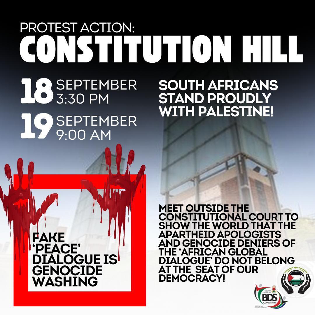 Fake 'Peace' Dialogue is Genocide Washing✊
<a href="/Voice4GazaSA/">Activist Palestine</a>
<a href="/X4Palestine_SA/">X for Palestine SA</a>
#ApartheidGaslightingConference
#HIPI #AfricanGlobalDialogue #MiddleEastAfrica #PublicPolicy #JoinTheConversation #AGD #Democracy