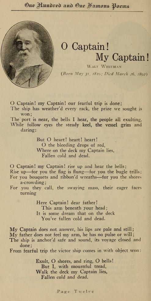 After watching "Dead Poet's Society "
This poem has become one of my favorites.