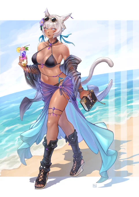 Since the event is over, I will up the full art :D#FFXIV #FF14 #ヤシュトラ 