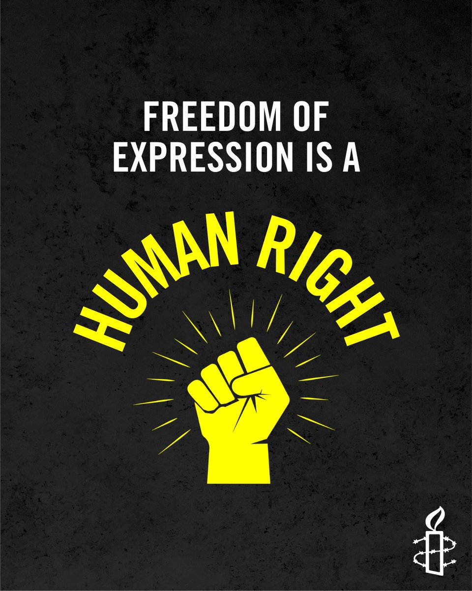 amnestyusa's tweet photo. Your voice matters. You have the right to say what you think and demand a better world. You also have the right to agree or disagree with those in power, and to express these opinions in peaceful protests.

Freedom of expression is a human right. Everywhere. https://t.co/3k27ubQRHR