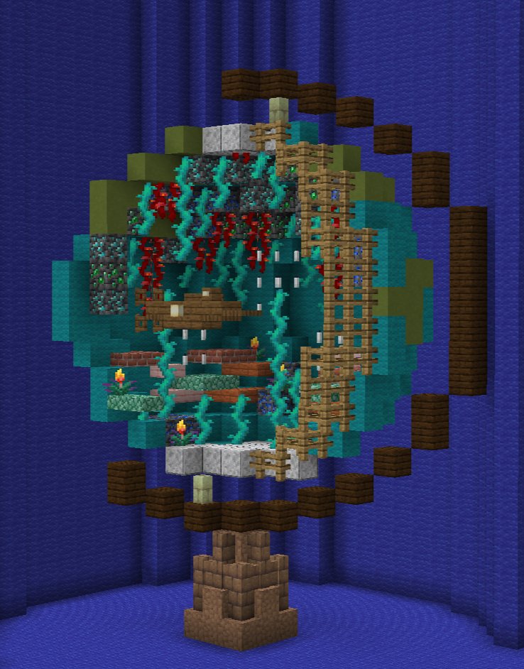 R4bloit's tweet image. #マイクラ60分建築 
  お題『本の世界』    
【海底二万マイル】
 #朱サバ #Minecraft