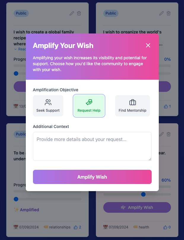 Dandy_Wishes's tweet photo. 🚀 Exciting news! We’ve just launched 3 amazing new features on Dandy Wishes:

🌟 Wish Amplification
🌿 Progress Tracking
✉️ In-App Messaging

Amplify your wishes &amp; connect with the community now! 👉 https://t.co/DzIaPmPqB8 

#NewFeatures #WishBig #DandyWishes https://t.co/p5US7gRYaF