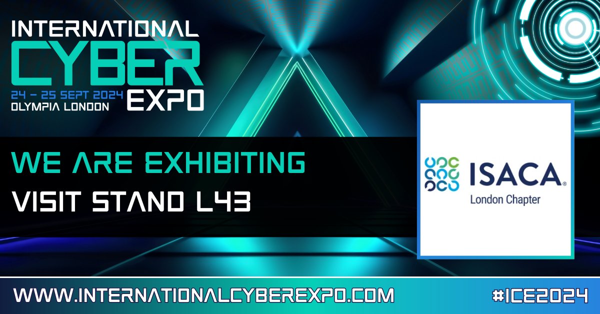 🎉 We are excited to announce that ISACA London Chapter will be exhibiting at International Cyber Expo 2024! 🌐

📌Visit them on Stand L43

Register and secure your pass now!🔗 hubs.la/Q02PQkDX0 #ICE2024 #cybersecurity #cyberawareness #threatintelligence